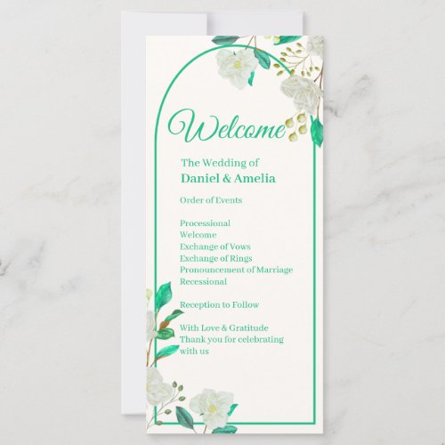 Mint Arch Wedding Ceremony Program