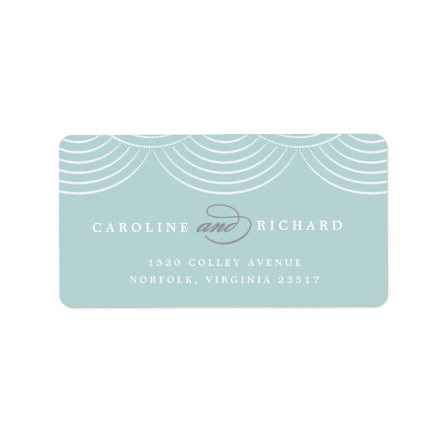 Mint Art Deco String Lights Return Address Label (Front)