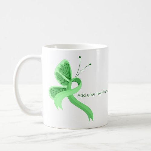 Mint Awareness Ribbon Butterfly Coffee Mug