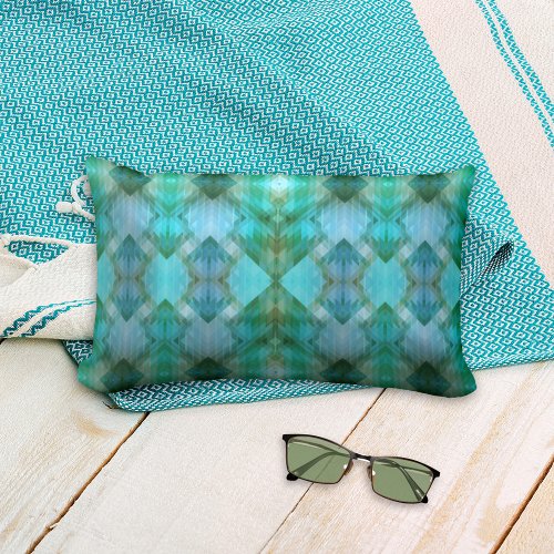 Mint Aztec Inspired Geometric Pattern Pillow