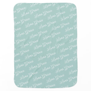 Mint Baby Girl Personalized Name Custom Blanket