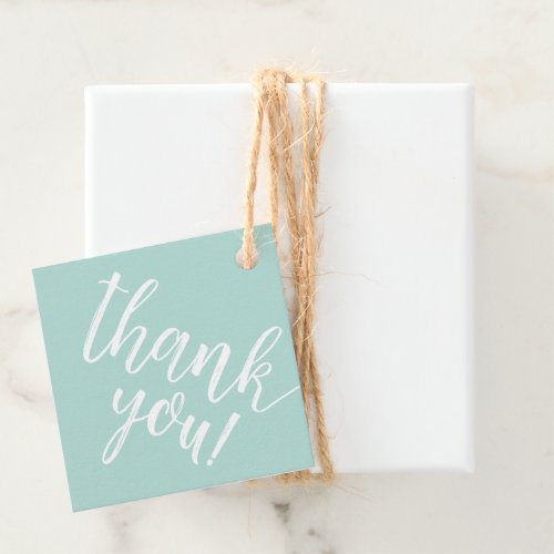 Mint Baby Shower Hand Lettered Thank You Script Favor Tags