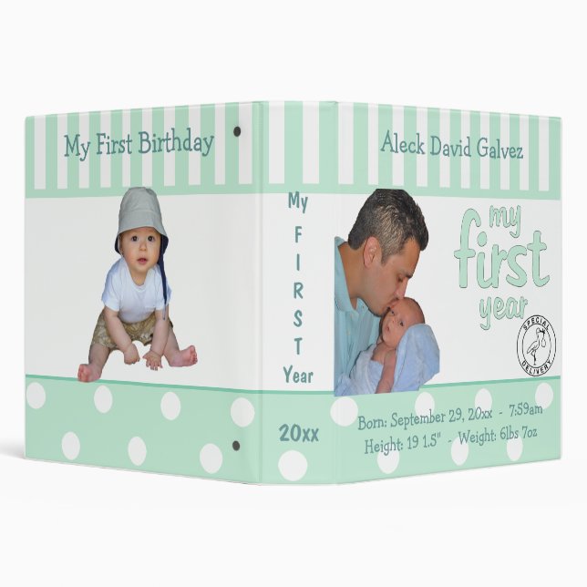 Mint Baby's First Year Keepsake Album Binder (Background)