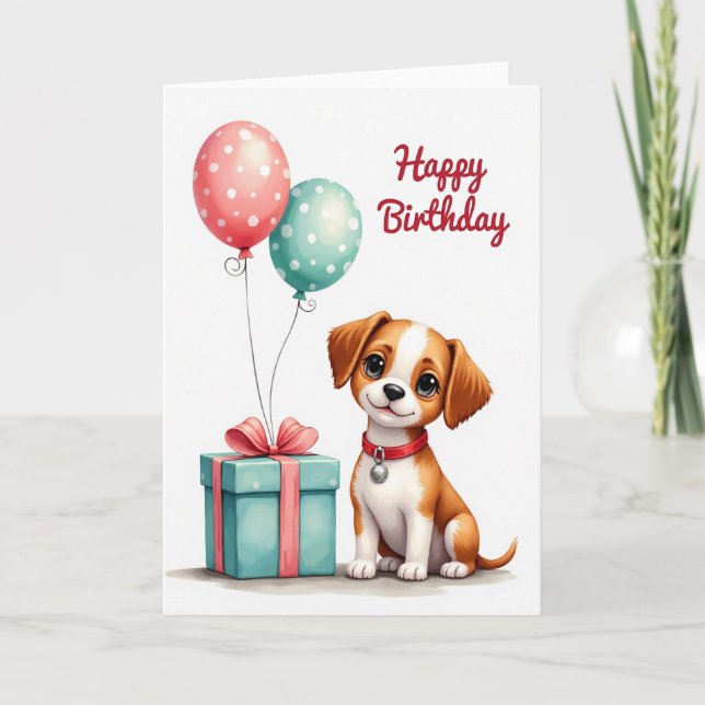 Mint Balloon Birthday Card (Front)