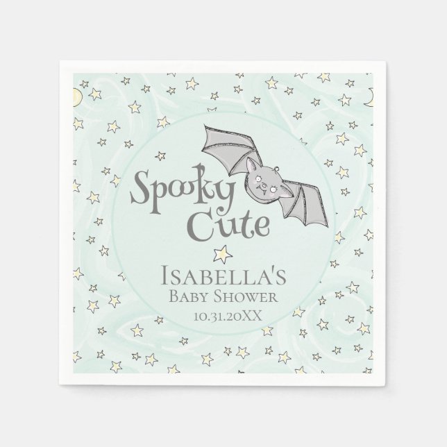 Mint Batty, Stars & Moons Spooky Cute Napkins (Front)