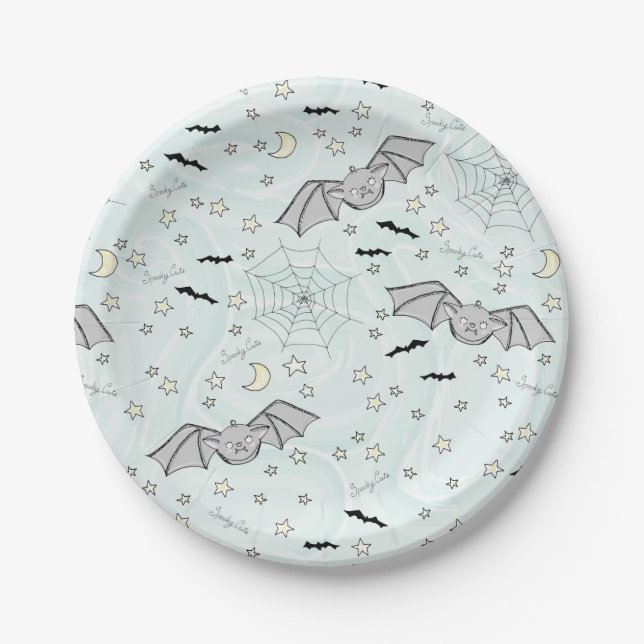 Mint Batty, Stars & Moons Spooky Cute Paper Plates (Front)
