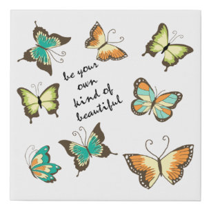 Mint Be Your Own Beautiful Butterflies Faux Canvas Print