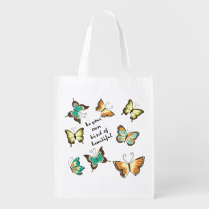 Mint Be Your Own Beautiful Butterflies Grocery Bag