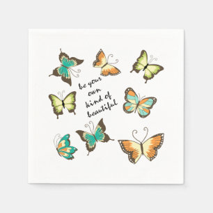 Mint Be Your Own Beautiful Butterflies Napkins