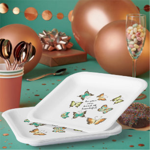 Mint Be Your Own Beautiful Butterflies Paper Plates