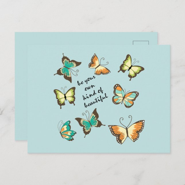 Mint Be Your Own Beautiful Butterflies Postcard (Front/Back)