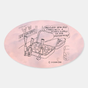 Mint Bed Oval Sticker