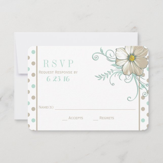 MINT BISQUE DOTS STRIPES Response Card (Front)