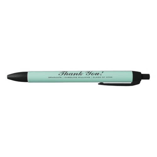 Mint  Black Graduation Party Custom Favor Black Ink Pen