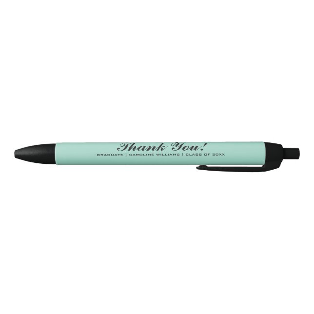 Mint & Black Graduation Party Custom Favor Pen (Bottom)