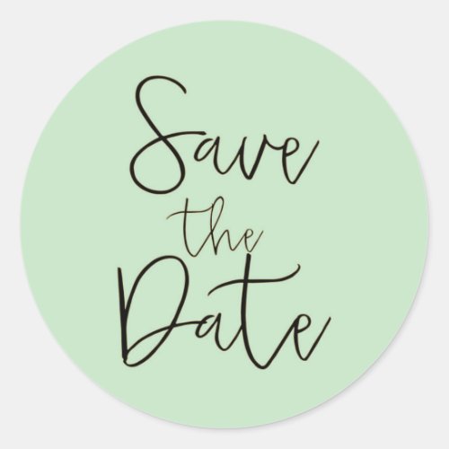 Mint  Black Script Type SAVE THE DATE Sticker