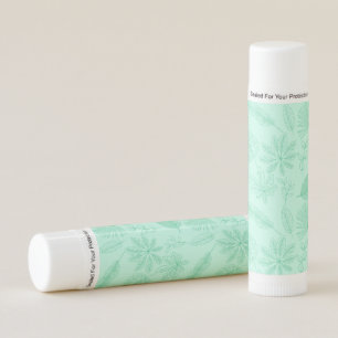 Mint Blue Leaves Pattern Lip Balm