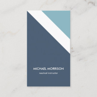 Mint blue nautical stripes modern masculine smart business card