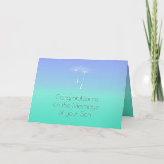 Mint Blue Ocean Parents of Bride Congratulations Card