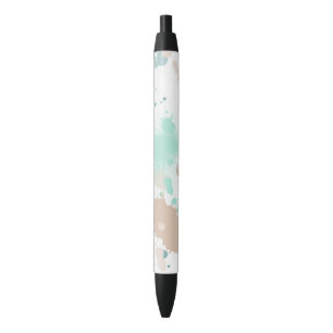 Mint Blue Peach Green Paint Splatters Pen