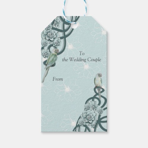 Mint Blue Pine Green Succulents Gift Tags