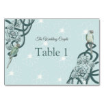 Mint Blue Pine Green Succulents Table Number