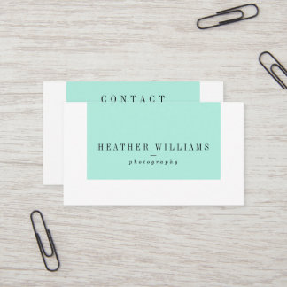 Mint Blue Pink Social Media Business Cards