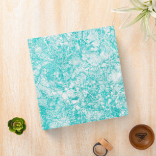 Mint Blue & White Marble Texture 3 Ring Binder