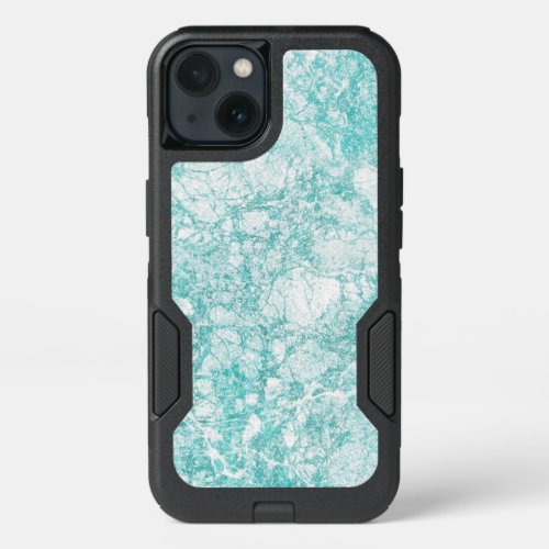 Mint Blue  White Marble Texture iPhone 13 Case
