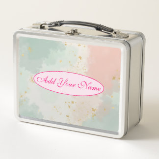 Mint Blush Pink Abstract Popular Collection Metal Lunch Box