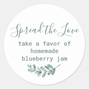 Mint Botanical Elegant Wedding Favor Sticker