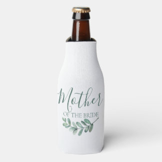 Mint Botanical Minimalist Mother of the Bride Bottle Cooler
