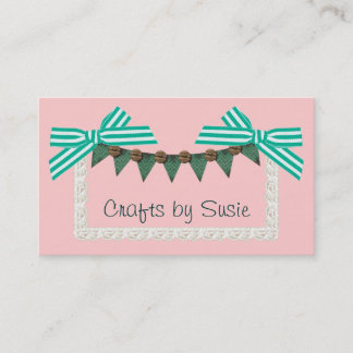 Mint bow custom color crafts sewing business card