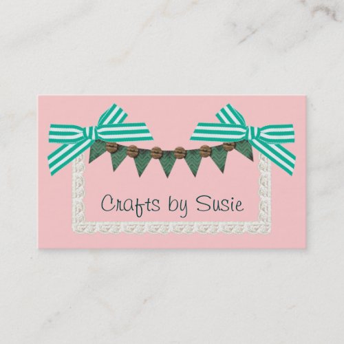 Mint bow custom color crafts sewing business card template