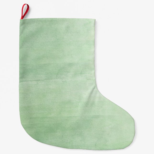 Mint Breeze Watercolor Large Christmas Stocking (Front)