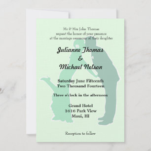 Mint Bride and Groom Wedding Invitation
