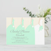 Mint Bride Bridesmaids Bridal Shower Invitation (Standing Front)