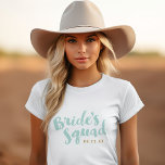 Mint Bride's Squad Personalized Bridal Party Tanks<br><div class="desc">Custom bridal party tees and tanks with "Bride's Squad" graphic in a stylish brush script. Personalize it with your wedding date,  wedding hashtag,  names or other custom text. Perfect gift for bride,  bridesmaids and wedding party to wear for the bachelorette party or wedding day!</div>