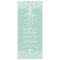 Mint Brocade Lace Wedding Menu Card