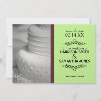 Mint & Brown Save The Date Wedding Announcements by lifethroughalens at Zazzle