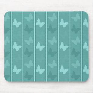 Mint Butterflies Mouse Pad