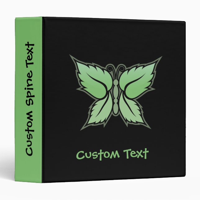 Mint Butterfly 3 Ring Binder (Front/Spine)