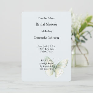 Mint Butterfly Bridal Shower Invitation