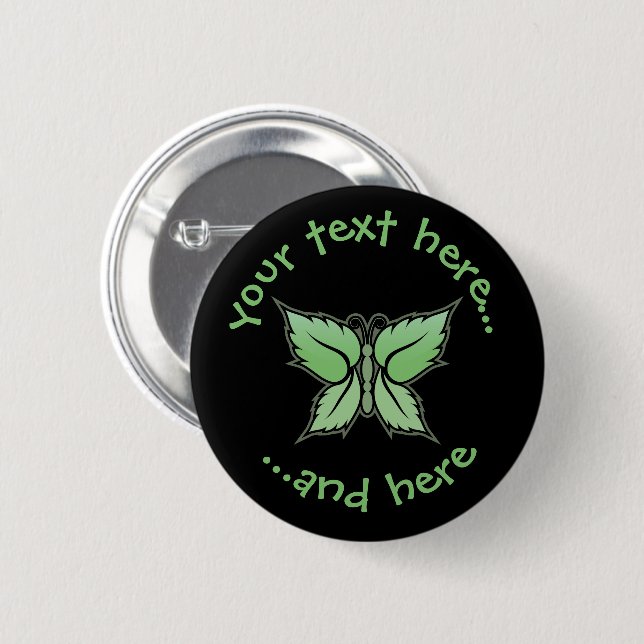 Mint Butterfly Button (Front & Back)