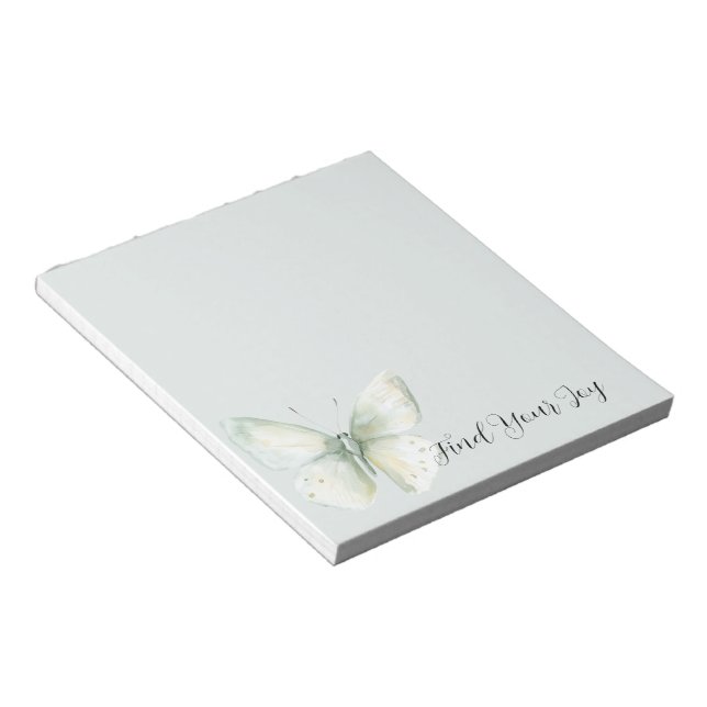 Mint Butterfly Joy Notepad (Angled)