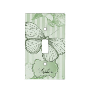 Mint Butterfly Light Switch Cover