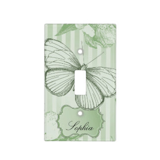 Mint Butterfly Light Switch Cover