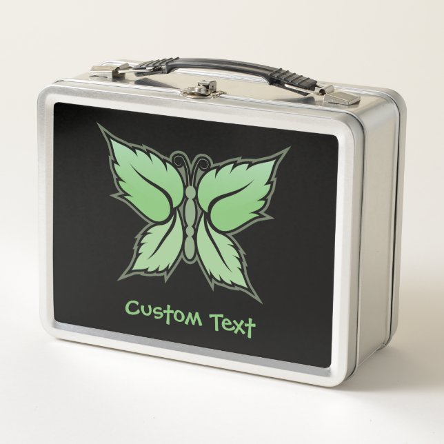 Mint Butterfly Metal Lunch Box (Front)