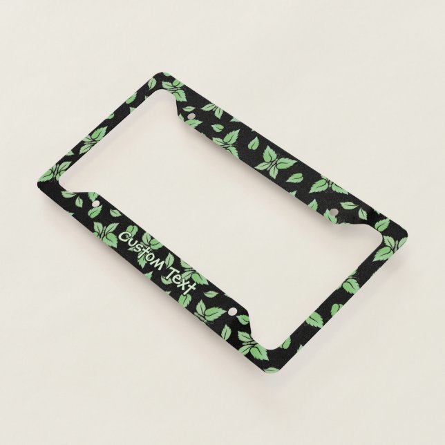Mint Butterfly Pattern License Plate Frame (3/4)