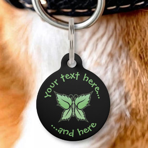 Mint Butterfly Pet ID Tag